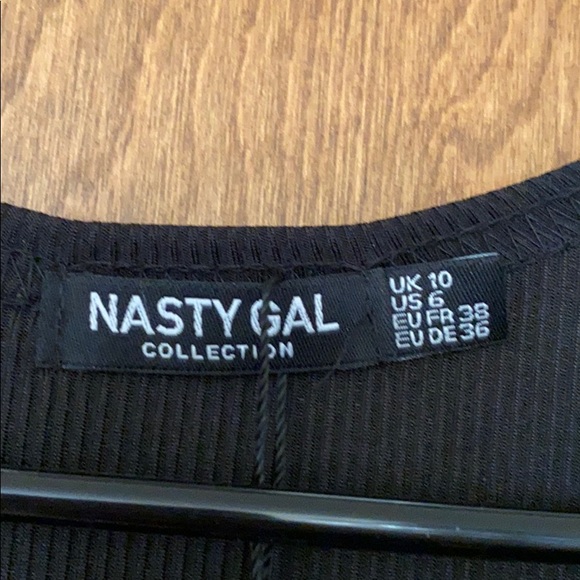 Nasty Gal Black deep V mini dress. US size 6. - Picture 5 of 5